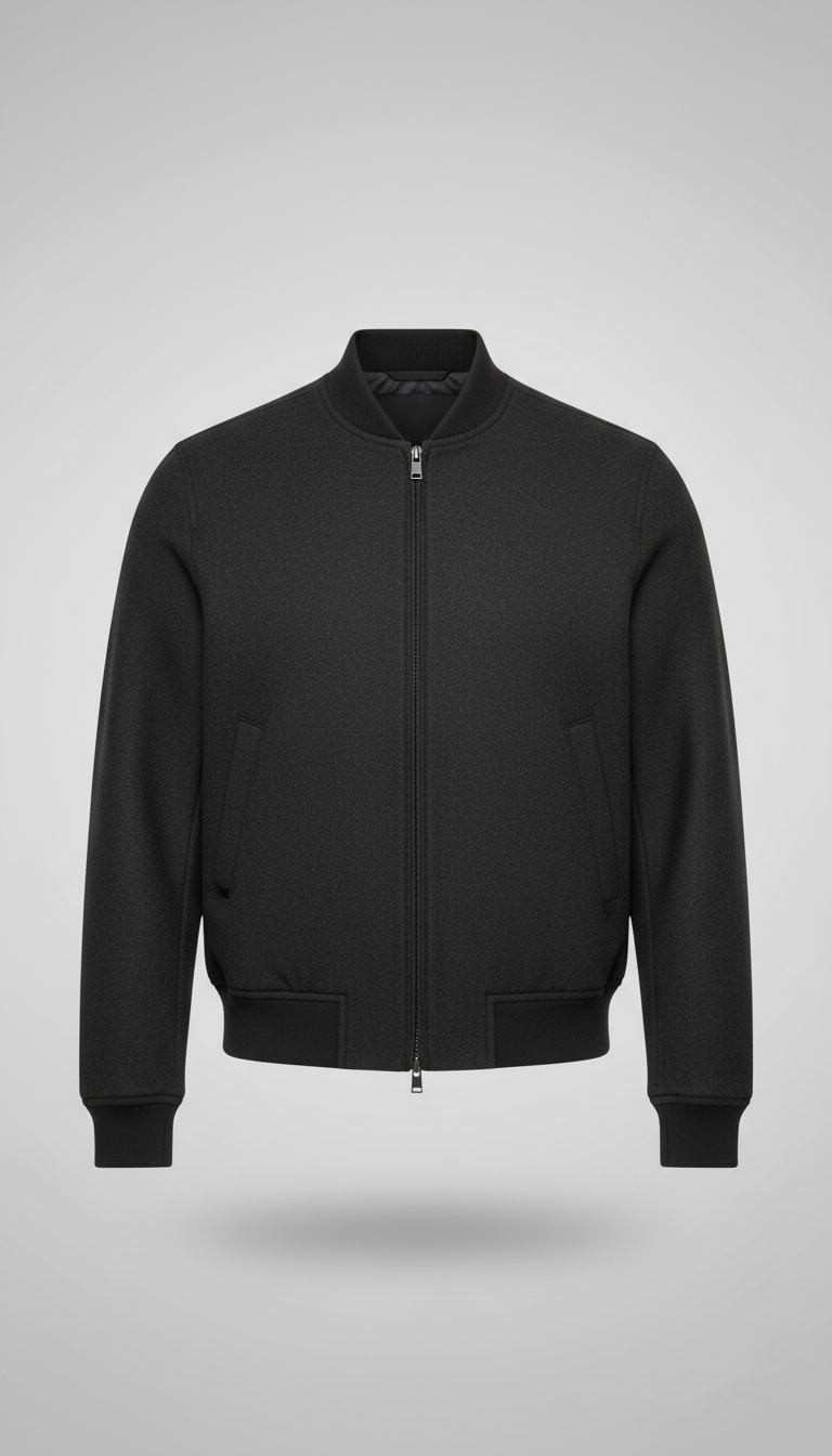 Matte Technical Wool Bomber Jacket
