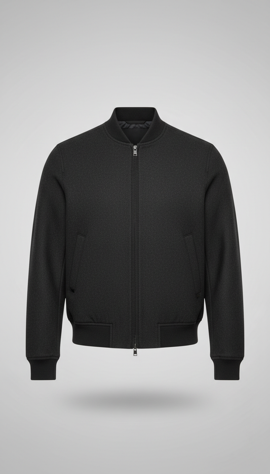 Matte Technical Wool Bomber Jacket