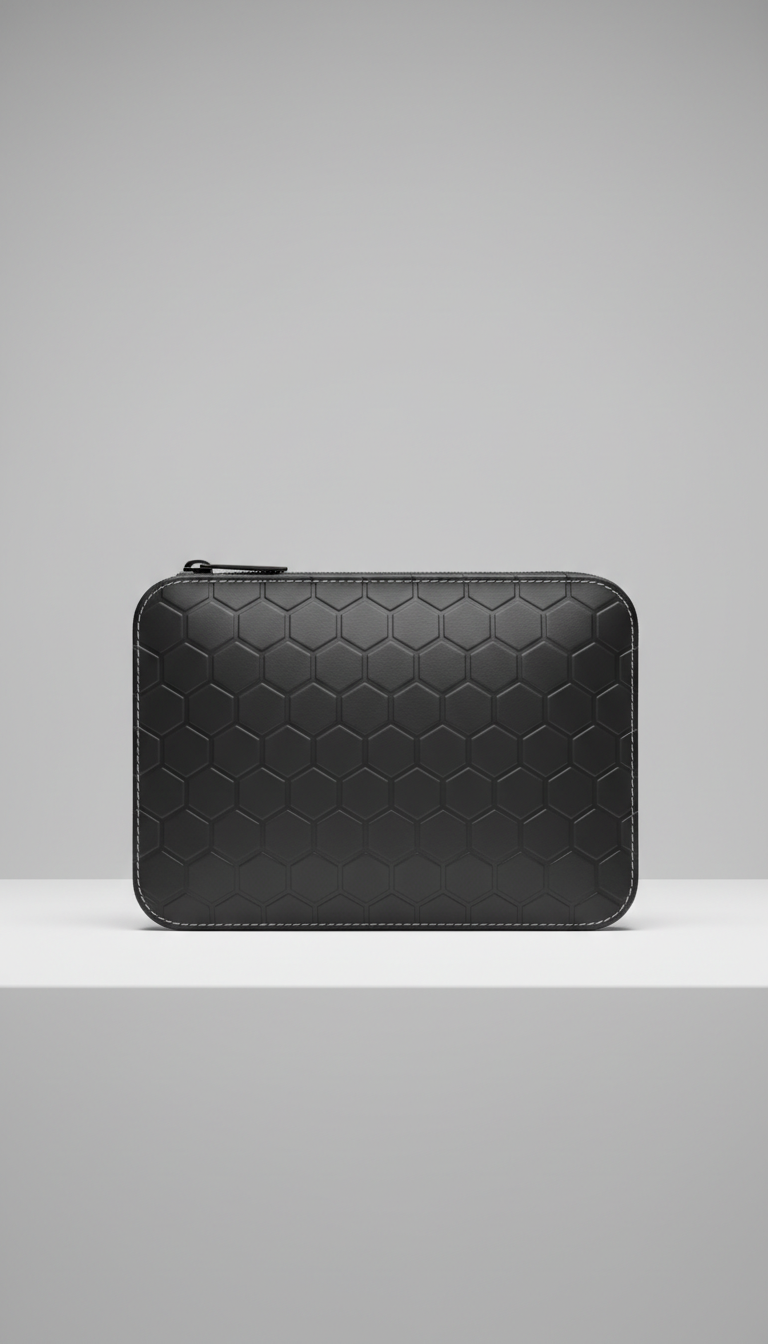 Embossed Leather Accessory Pouch