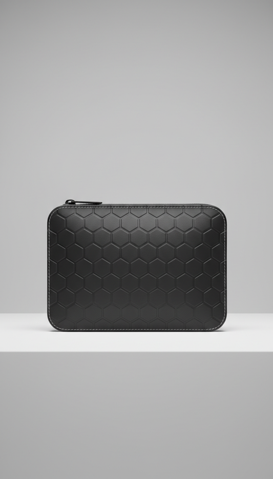 Embossed Leather Accessory Pouch
