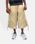 Utility Panel Cargo Shorts  Beige