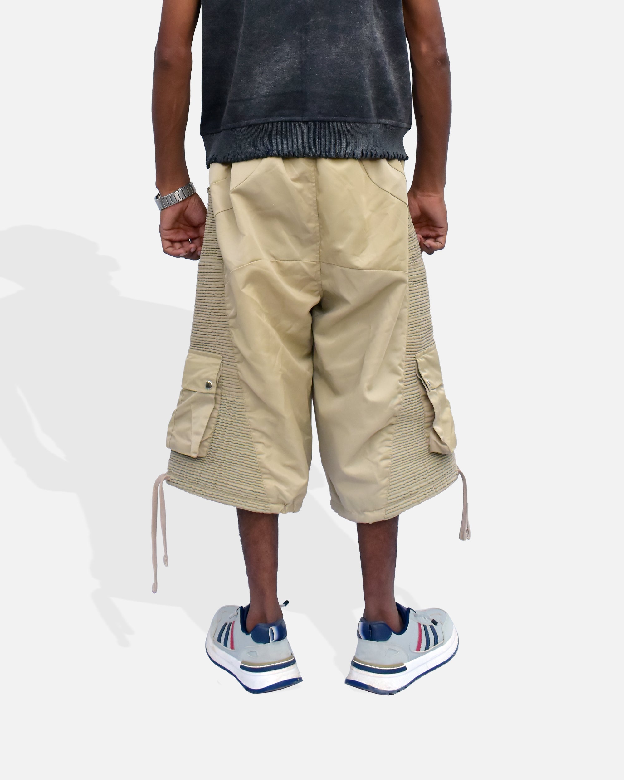 Utility Panel Cargo Shorts  Beige