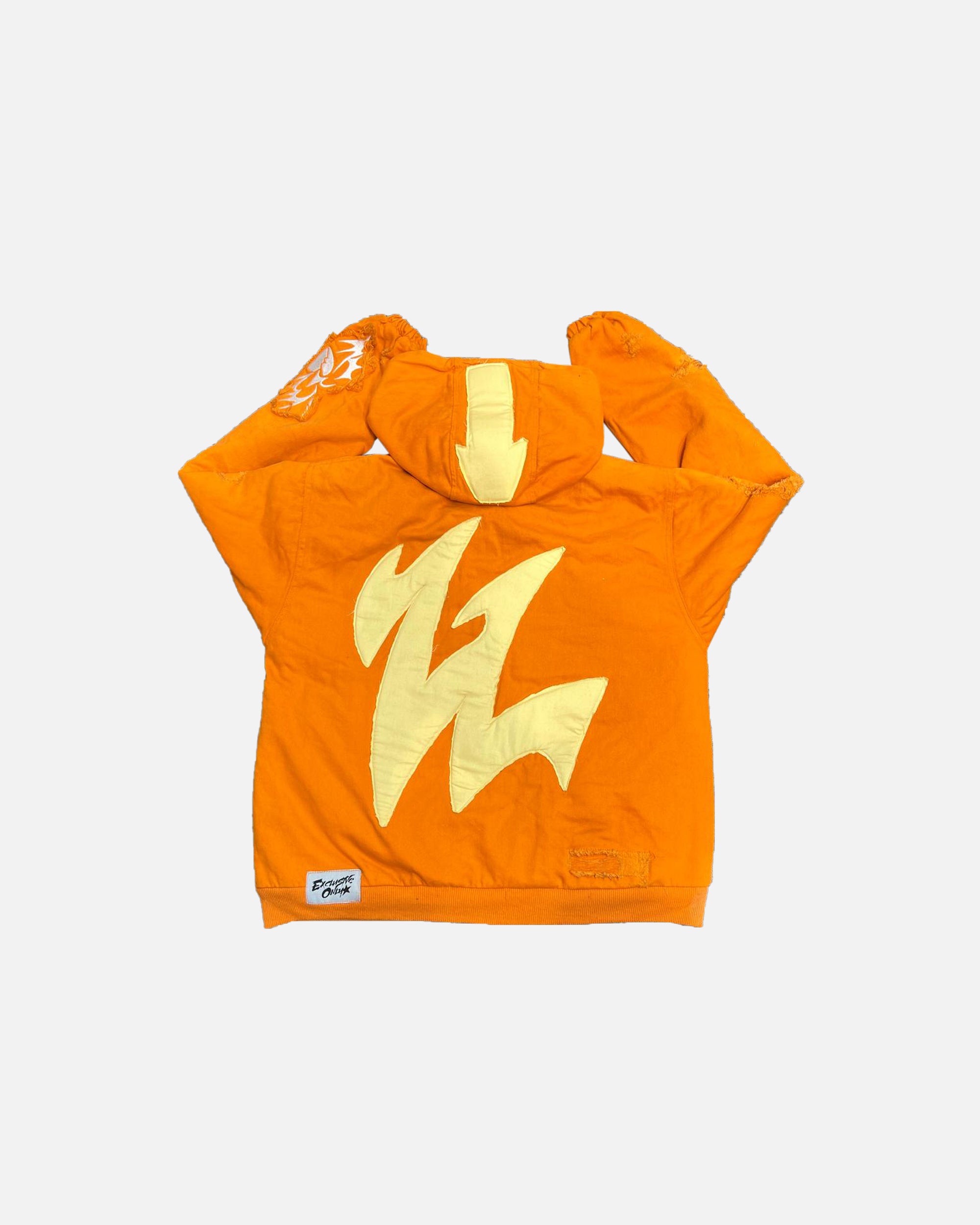 Orange Denim Jacket Customized