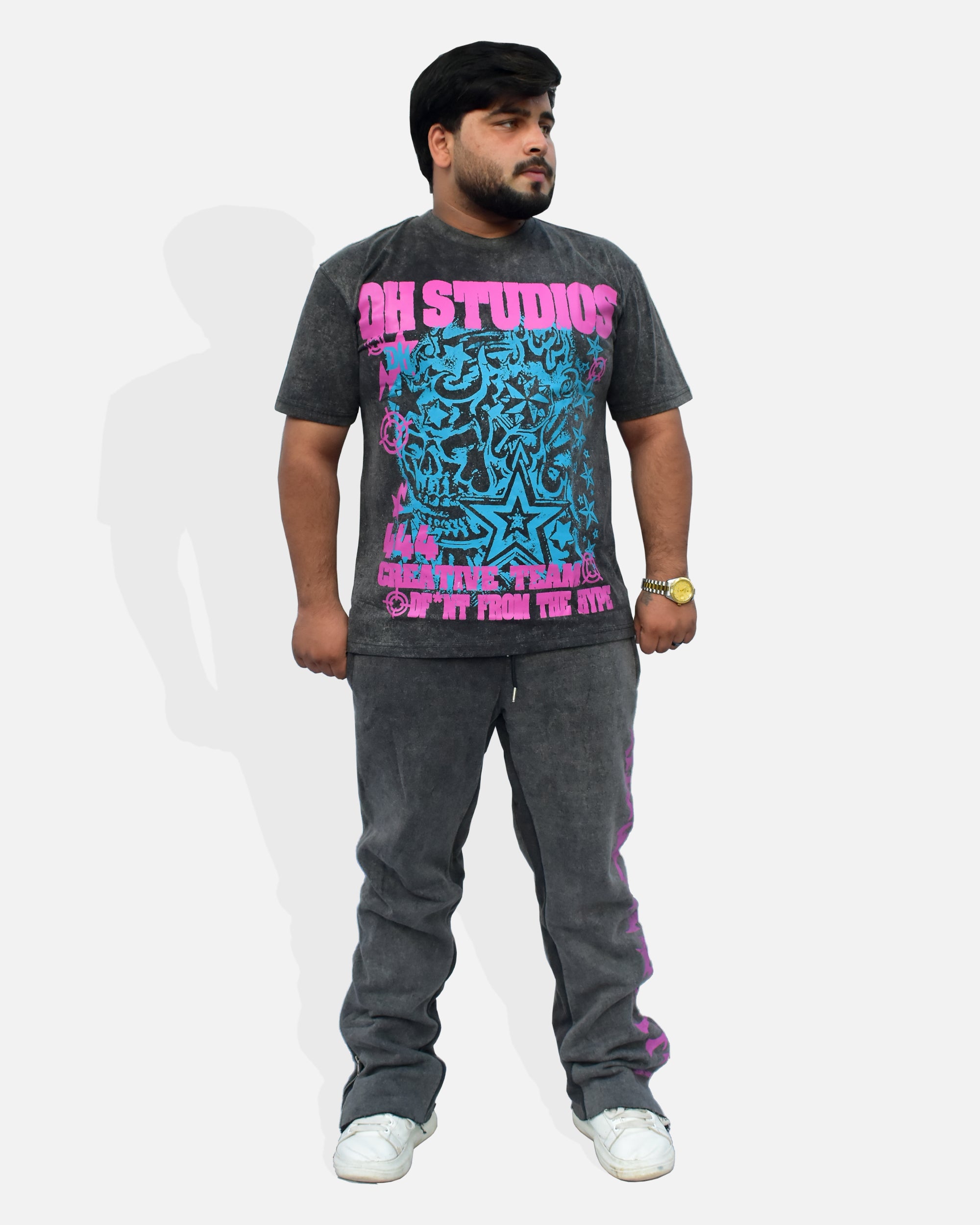 Premium Washed Cotton Fleece 3-Piece Hoodie, Shirt & Trouser Set